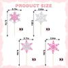 12PCS Glitter Snowflake Cupcake Toppers Set, Pink & Silver Snowflake Birthday Cake Topper, Cupcake Decorations for Winter Parties view 4