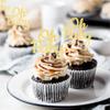 12PCS Gold Glitter "Oh Baby" Cupcake Toppers, Elegant Cake Decoration for Baby Showers, Party Decor for Gender Reveal& Celebrations view 2