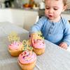12PCS Gold Glitter "Oh Baby" Cupcake Toppers, Elegant Cake Decoration for Baby Showers, Party Decor for Gender Reveal& Celebrations view 3