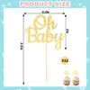 12PCS Gold Glitter "Oh Baby" Cupcake Toppers, Elegant Cake Decoration for Baby Showers, Party Decor for Gender Reveal& Celebrations view 4