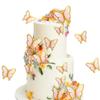10PCS Pink & Gold Butterfly Cake Decorations, Lively 3D Butterflies Cupcake Decor for Birthday Anniversary Wedding Party Wall Decorations, Delicate Cake Decoration for Girl Women Parties view 1