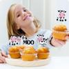 12PCS Cute Cow & "MOO" Cupcake Toppers, Glitter Paper Cow Cupcake Decors in various styles, Adorable Cake Decorations for Farm-Themed Parties view 3