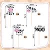 12PCS Cute Cow & "MOO" Cupcake Toppers, Glitter Paper Cow Cupcake Decors in various styles, Adorable Cake Decorations for Farm-Themed Parties view 4