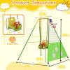 5 in 1 Toddler Swing Set Outdoor with Basketball Hoop,Soccer Goal,Indoor Baby Swing for Aged 6-36 Months,Multi-Functional Kids Swing Sets for Backyard view 2