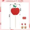 12PCS Glitter Red Apple Cupcake Toppers, Cute Cake Decorations for Fruit-Themed Parties, Cake Decors for Harvest Celebrations view 4