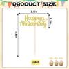 12PCS Gold Glitter "Happy Anniversary" Cupcake Toppers, Elegant Cupake Decorations with Heart-shape, Wedding, Company Anniversary Party, Birthday Party Decors view 4