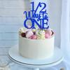 1/2 Way to ONE Cake Topper, Blue Glitter Paper Cake Decoration, Charming Party Decoration for 6-Month Milestone view 2