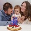 1/2 Way to ONE Cake Topper, Blue Glitter Paper Cake Decoration, Charming Party Decoration for 6-Month Milestone view 3