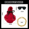 3 Pcs Desk Goose Outfits Set, Red Hoodie Glasses Chain for 7 Inch Desktop Goose, Mini Desk Geese Clothes Costume Clothing Accessories for 7 Inches Tabletop Magnetic Geese Statue Table Decor view 2