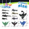 Cybermaker 12PCS 3D Printed Dragon Set  Black Series Articulated Crystal Dragons, Cool Fidget Toys & Desk Decor, Unique 3D Printed Animals, Vibrant Gift for Teens, Adults, Party Favors view 3
