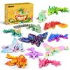 Cybermaker 12PCS 3D Printed Dragon Set, Valentines Day Gifts for Kids Boys, 4.4"-6" Articulated Flexible Dragons, Home Office Desk Decor, Autism Stress Relief Fidget Toys for Kids & Adults view 1