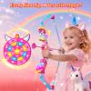 Unicorn Toys for Girls Ages 3-12, 6 Magic Lights BowArrow(Unicorn Horn, Wings, Star, Upper & Lower Arms), Dreamy Quiver & Princess Target, 8 Pink Suction Arrow, Gift for 3 4 5 6 7 8 9 10 Year Old Girl view 3