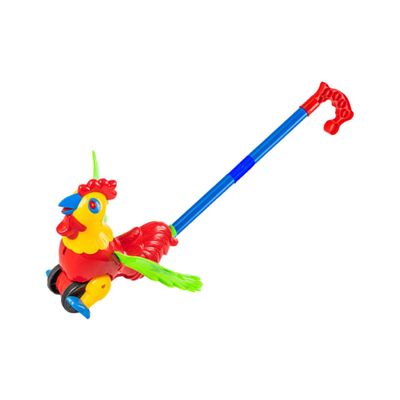 BRIGHTFUFU Detachable Rooster Push Cart for Cartoon Animal Design Walking Aid Early Educational Push for Leg Muscle and Brain Development Safe Plastic Random Color