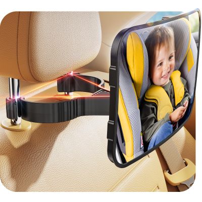 Baby Car Mirror Hook Design Ultra Stable Car Seat Mirror for Baby Rear Facing Secure and Shatterproof CarSeat Mirrors 360 Clear View Newborn Essential Accessories