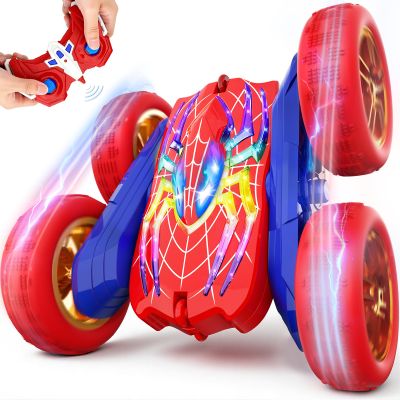 360Flip Remote Control Car Toys for 3-12 Boy Toys, 4WD RC Cars Double-Sided with Glowing Hero Eyes & Legs, 2.4GHz Drift RC Stunt Race Car, Christmas Birthday Gifts for Boys Age 3 4 5 6 7 8 9 10 11 12