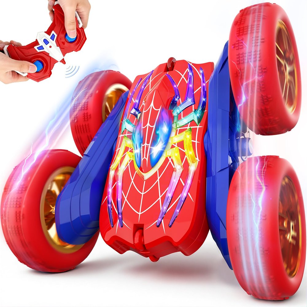 360Flip Remote Control Car Toys for 3-12 Boy Toys, 4WD RC Cars Double-Sided with Glowing Hero Eyes & Legs, 2.4GHz Drift RC Stunt Race Car, Christmas Birthday Gifts for Boys Age 3 4 5 6 7 8 9 10 11 12