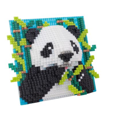 AHZILEI Panda Animal Building Blocks,DIY 3D Wall Art Decor Kit for Adults Creative Pixel Brick Panda Picture Set for Home Office Decoration, Relaxing Building Toy Gift for Teens & Adults (1166 PCS)
