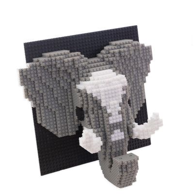 AHZILEI Elephant 3D Wall Art Micro Building Blocks Set, Modern Home Decor or Desk Display, Fun Creative Toy Gift for Adults & Teens (4910 PCS)