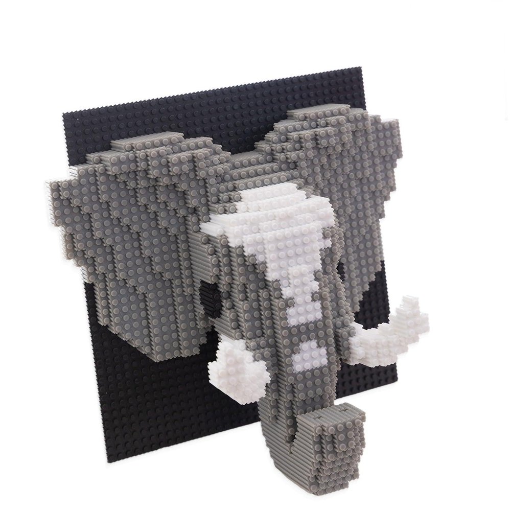 AHZILEI Elephant 3D Wall Art Micro Building Blocks Set, Modern Home Decor or Desk Display, Fun Creative Toy Gift for Adults & Teens (4910 PCS)