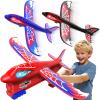 3 Pack Airplane Launcher Toy with Glowing Eyes & Web-Pattern Wings,2 Flight Modes Outdoor Games for Kids,Boys Toys Age 3-12,Birthday Gifts for 3 4 5 6 7 8 9 10 11 12 Year Old,Kids Gift(Red&Blue&Black) view 1
