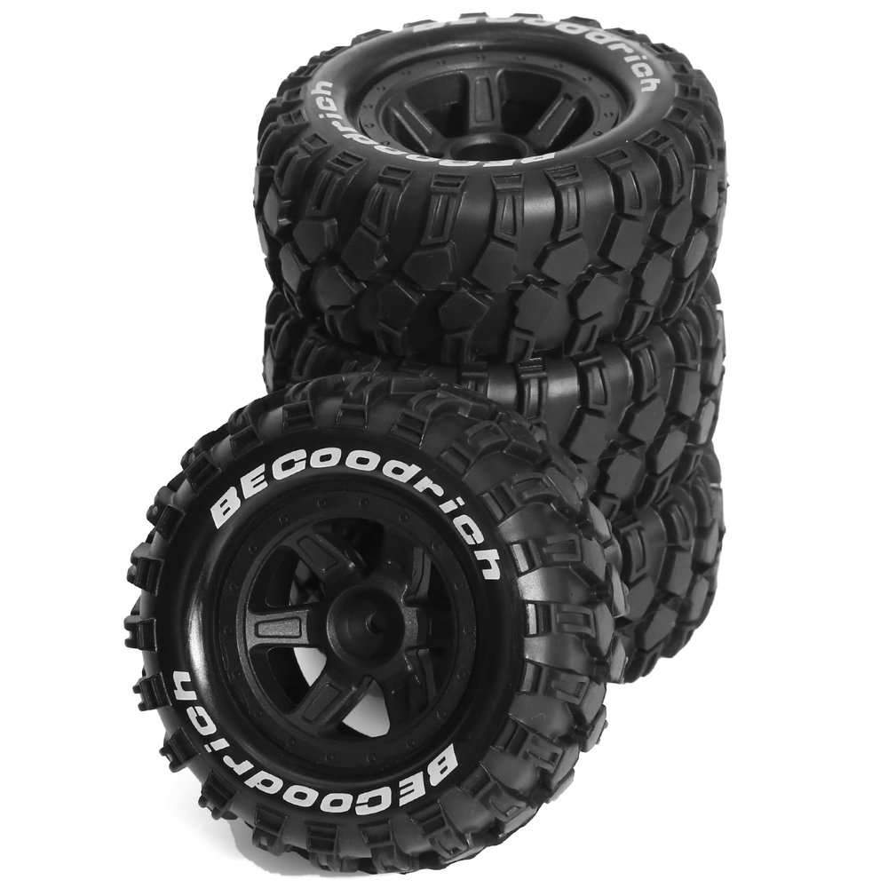 90mm 1.9-inch RC Crawler Tires Set high Compatibility 12mm Hex Suitable for 1/12 Climbing car FMS FCX12 CR12 ECX Barrage Redcat GEN7 S10 MJX H12Y MN128 for DIY 1/10 RC Cars (W193 Black)