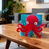AHZILEI Octopus Building Block Wall Art & Table Display Kit  3D Red Octopus Mosaic Sculpture, Large Creative Home Decor Set for Teens & Adults, Ocean Animal Brick Wall Art Gift (9788 PCS) view 4