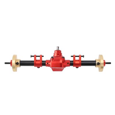 Aluminum Alloy RC Rear Axle Upgrade Parts with 27T 8T Internal Mounting Gear for SCX10 PRO Red