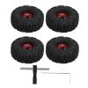 4pcs 1.0in Small RC Wheels Tires Aluminium Alloy Compatible RC Climbing Car Wheels Tire for 1/18 1/24 for SCX24 (Red) view 1