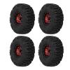 4pcs 1.0in Small RC Wheels Tires Aluminium Alloy Compatible RC Climbing Car Wheels Tire for 1/18 1/24 for SCX24 (Red) view 4
