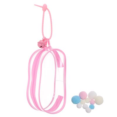 uxcell Clear Figure Display Bag, 3.5" x 2.4" Portable Mini Dolls Carrying Case with Rope, Zipper Closure Blind Box Storage Bag Protective Case for Dolls Collectibles, Pink