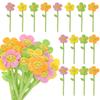 16 Pack Pastel Plush Flowers with Bendable Stems, Stuffed Sunflower Bouquet Toy with Smiley Face, 12 Inch Soft Artificial Flower for Curtain Tiebacks, Nursery Room Decor view 1