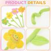 16 Pack Pastel Plush Flowers with Bendable Stems, Stuffed Sunflower Bouquet Toy with Smiley Face, 12 Inch Soft Artificial Flower for Curtain Tiebacks, Nursery Room Decor view 3