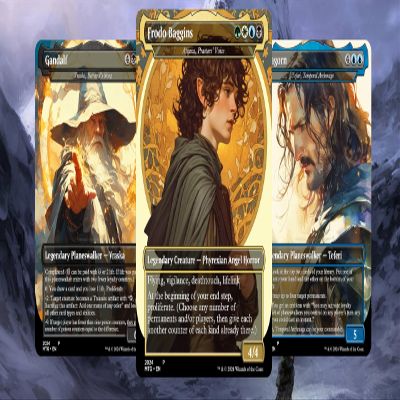 Custom MTG Commander Deck  Fantasy Realms Edition  100 Proxy Full Art Cards + 3 Bonus Commanders (Cards Plus PU Leather Case)