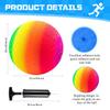 18 Pcs Sports Kickball Set Includes 2 Playground Ball with Air Pump 4 Rubber Throw Down Bases 10 Foul Line Cones and a Flip Scoreboard for Boys Girls Adults Playground School Backyard (Rainbow) view 2