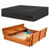 Outdoor Sandbox Cover, Square Sand Box Covers, Heavy Duty 600D Oxford Cloth Waterproof, Large Sandboxes Cover, Protect Sandbox Sand and Toys, Cover Only,Black,78"X78"X8" view 1