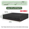Outdoor Sandbox Cover, Square Sand Box Covers, Heavy Duty 600D Oxford Cloth Waterproof, Large Sandboxes Cover, Protect Sandbox Sand and Toys, Cover Only,Black,78"X78"X8" view 2