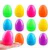 Haconba 12 Pack 4 Inch Fillable Easter Eggs with Flat Bottom Colorful Plastic Large Easter Eggs for Easter Basket Fillers Egg Hunt Easter Party Supplies, 6 Colors view 1