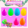 Haconba 12 Pack 4 Inch Fillable Easter Eggs with Flat Bottom Colorful Plastic Large Easter Eggs for Easter Basket Fillers Egg Hunt Easter Party Supplies, 6 Colors view 2