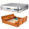 Outdoor Sandbox Cover, Square Sand Box Covers, Heavy Duty 600D Oxford Cloth Waterproof, Large Sandboxes Cover, Protect Sandbox Sand and Toys, Cover Only,Silver,40"X40"X8" view 1