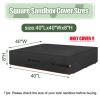 Outdoor Sandbox Cover, Square Sand Box Covers, Heavy Duty 600D Oxford Cloth Waterproof, Large Sandboxes Cover, Protect Sandbox Sand and Toys, Cover Only,Silver,40"X40"X8" view 2