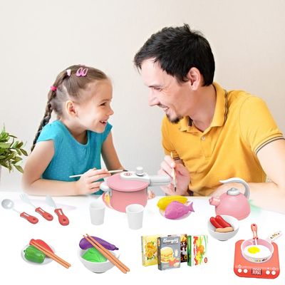 ToysCentral Basics Electric Cooking Toys Game Feating House with Simulation Induction Pot, Vivid Food Toys for the Development of Learning Skills and Motor Skills, Great Kids (Electromagnetic furnace style (red)