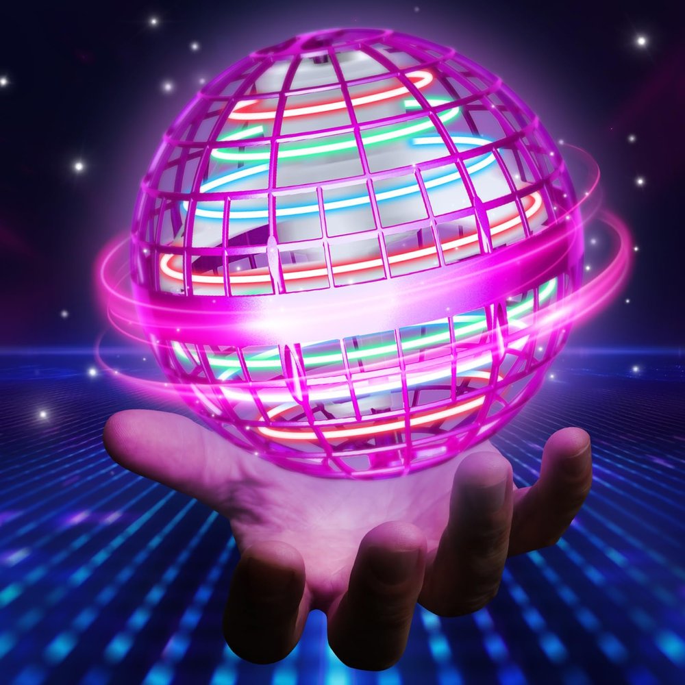UROINT 2026 Flying Orb Ball Toys for Boys, Galaxy Balls Boomerang Hover Hand Drone, Cosmic Fly Ball Orbit Floating Flying Spinner Mini Drone Balls Toy, for Kids Teens Boys Girls Pink
