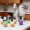 12 Pcs Black Cat Party Cupcake Topper Glitter Cat Cupcake Toppers Cat and Meow Cupcake Decoration for Cat Lover Baby Shower Kids Birthday Wedding Party Cake Decor Supplies view 3