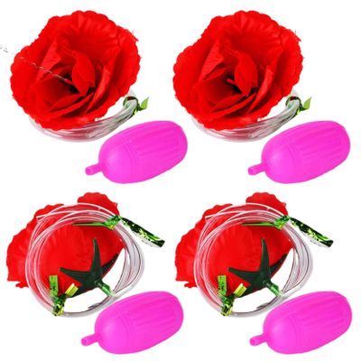 4Pcs Squirting Flower Rose Prank Toys Creative Funny Prank Gifts Realistic Clown Flower That Squirts Water for Party Supplies.