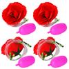 4Pcs Squirting Flower Rose Prank Toys Creative Funny Prank Gifts Realistic Clown Flower That Squirts Water for Party Supplies. view 1