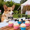12 PCS Dachshund Cupcake Toppers Black Glitter Dog Topper Bone Puppy Dog Paw Cupcake Decoration suitable for Baby Shower & Birthday Parties Pet Adoption Theme Decor Supplies view 2