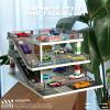 kivcmds Display Case for Hot Wheels and Matchbox Cars,Lighted Scene Parking Garage Diorama for 1/64 Diecast Model Cars,Toy Car Trucks Storage Garage (Light Gray) view 3