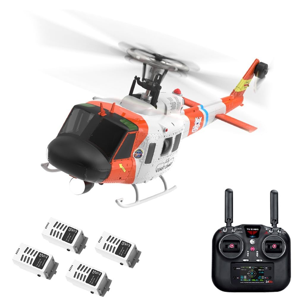 Actualia YUXIANG F07S GPS UH-1 RC Helicopter, 8CH Intelligent Flybarless Simulation Model with Optical Flow, One-Key Return, 2.4GHz Remote RTF Brushless Aircraft