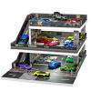 Kivmcds Display Case for Hot Wheels 1/64 Diecast Matchbox,Diorama Garage Parking for Toy Car Monster Truck Storage Display Box,Lighted Scenario Garage (Dark Green) view 1