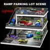 Kivmcds Display Case for Hot Wheels 1/64 Diecast Matchbox,Diorama Garage Parking for Toy Car Monster Truck Storage Display Box,Lighted Scenario Garage (Dark Green) view 3
